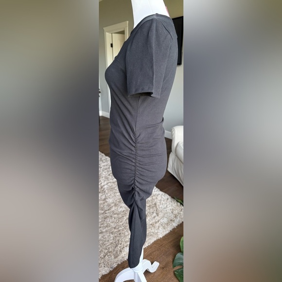 Allison Joy SMALL Black Tee Shirt Dress With Mesh Cut Out  Fitted And Stretchy - Picture 3 of 10